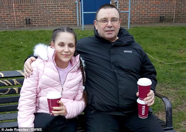 Jade with her father Jim, who noticed her paranoia and delusions starting to develop after she switched medication